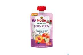 Holle Demeter Bio Fruechtepueree Ab 1 Jahr Berry Puppy Apfel Pfirsich/waldbeeren 100g, A-Nr.: 5080788 - 01