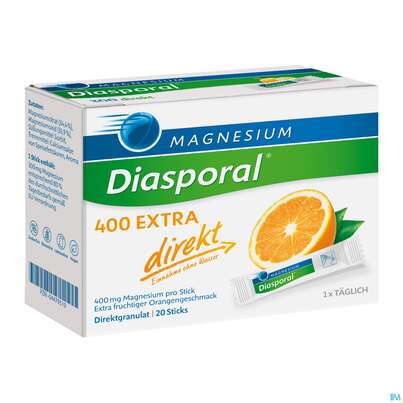 Sie sehen eine Packung Magnesium Diasporal/400 Extra Direkt Direktgranulat 20st, Produktbild: 04 Magnesium Diasporal/400 Extra Direkt Direktgranulat 20st, A-Nr.: 3870836 - 04