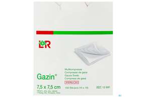 Mullkompressen Gazin Baumw.17faedig Steril 16fach 7,5x7,5cm 10x10 100st, A-Nr.: 2384861 - 01