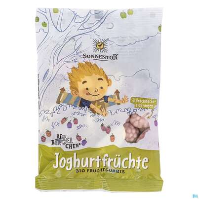 Sie sehen eine Packung Sonnentor Biobengelchen Joghurtfruechte 00969 100g, Produktbild: 01 Sonnentor Biobengelchen Joghurtfruechte 00969 100g, A-Nr.: 5421539 - 01