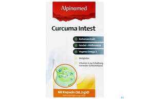 Sie sehen eine Packung Curcuma Kapseln Intest Alpinamed 60st, Produktbild: 01 Curcuma Kapseln Intest Alpinamed 60st, A-Nr.: 5097470 - 01