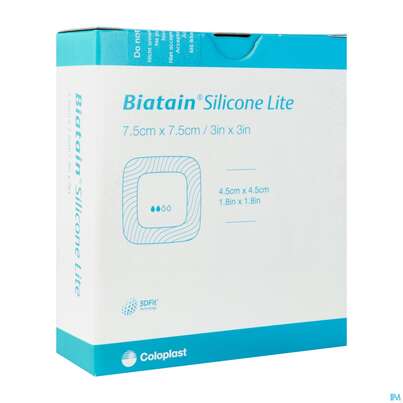 Schaumverband Biatain/steril Silikonhaftrand Lite 7,5x 7,5cm 10st, A-Nr.: 3954266 - 02