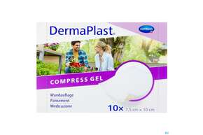 Sie sehen eine Packung Dermaplast Compress Gel 7,5x10cm 10st, Produktbild: 01 Dermaplast Compress Gel 7,5x10cm 10st, A-Nr.: 4337179 - 01