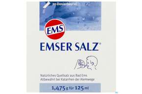 Sie sehen eine Packung Emser Salz 1,475g Kinder Btl 20st, Produktbild: 01 Emser Salz 1,475g Kinder Btl 20st, A-Nr.: 3488054 - 01