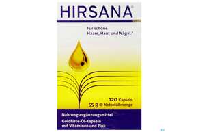 Sie sehen eine Packung Goldhirse Oel-kapseln Hirsana 120st, Produktbild: 01 Goldhirse Oel-kapseln Hirsana 120st, A-Nr.: 5747672 - 01