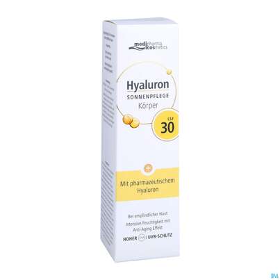 Sie sehen eine Packung Sonnenprodukte Hyaluron Sonnenpflege Koerper Lsf30 150ml, Produktbild: 05 Sonnenprodukte Hyaluron Sonnenpflege Koerper Lsf30 150ml, A-Nr.: 4624306 - 05