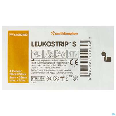 Wundnahtstreifen Leukostrip/s 4x 38mm 1 Briefchen Zu 4 Streifen2882 1pk, A-Nr.: 2830349 - 01