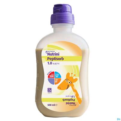 Sie sehen eine Packung Nutrini/500ml Sondennahrung Smart Pack Peptisorb 12st, Produktbild: 01 Nutrini/500ml Sondennahrung Smart Pack Peptisorb 12st, A-Nr.: 4839047 - 01