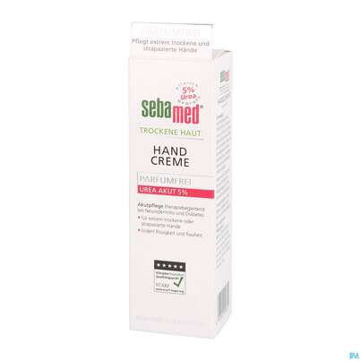 Sie sehen eine Packung Sebamed Akut Hand Creme Urea 5% Parfumfrei 75ml, Produktbild: 02 Sebamed Akut Hand Creme Urea 5% Parfumfrei 75ml, A-Nr.: 4084962 - 02