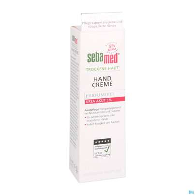 Sie sehen eine Packung Sebamed Akut Hand Creme Urea 5% Parfumfrei 75ml, Produktbild: 03 Sebamed Akut Hand Creme Urea 5% Parfumfrei 75ml, A-Nr.: 4084962 - 03