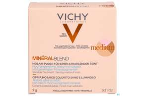 Sie sehen eine Packung Vichy Mineralblend Puder Medium 9g, Produktbild: 01 Vichy Mineralblend Puder Medium 9g, A-Nr.: 5045102 - 01