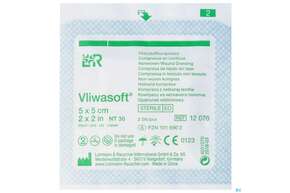 Vlieskompressen Vliwasoft 4fach Steril 5x 5cm 2st, A-Nr.: 1016902 - 01